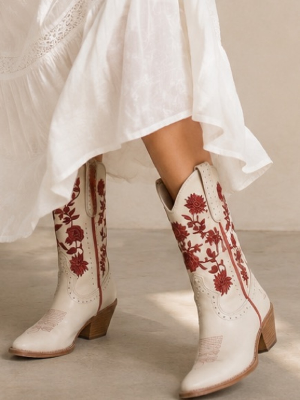 Cecelia New York x Ballerina Farm Flora Embroidered Western Boots Size 8.5